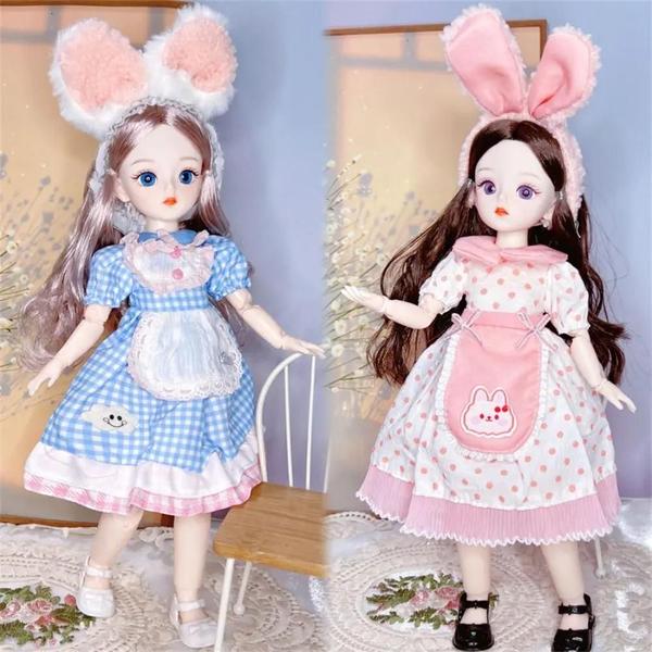 Imagem de Boneca BJD de 30cm com Articulações Móveis, Olhos 3D e Roupas DIY - Presente para Meninas