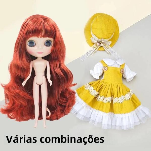 Imagem de Boneca Blyth 30cm com 7 Articulações, Olhos 3D e Vestido - Brinquedo para Crianças