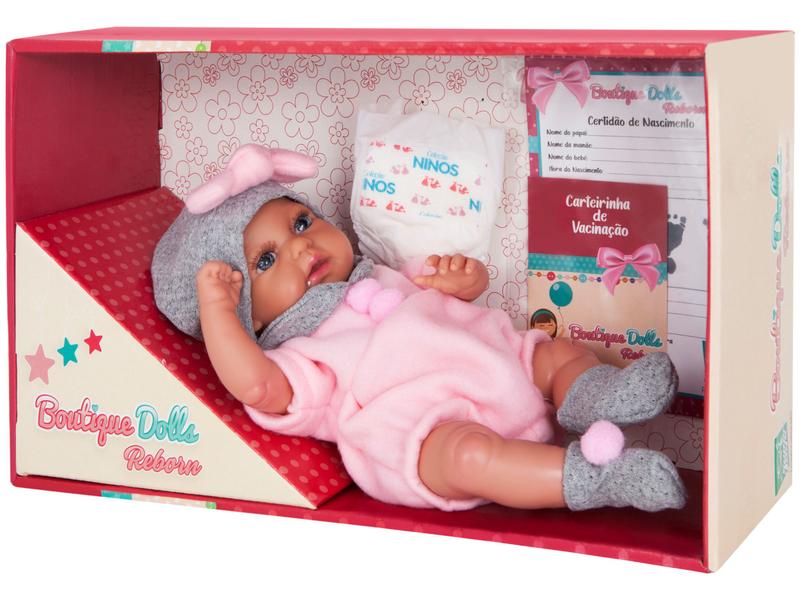 Imagem de Boneca Boutique Dolls eborn Macacão Rosa