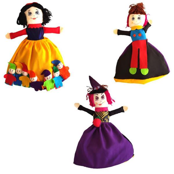 Imagem de Boneca Branca De Neve + Dedoche 3 Porquinhos + Jogo Da Memória - Criativa Educativos