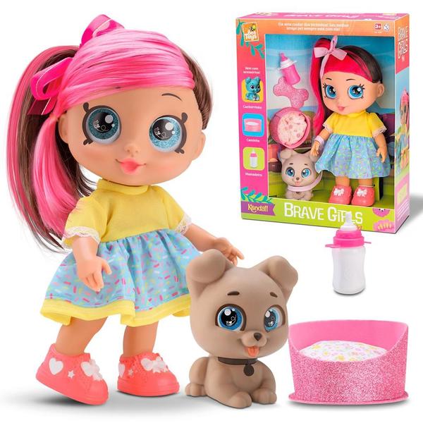 Imagem de Boneca Brave Girls Kendall Pet Com Cachorrinho - Bee Toys