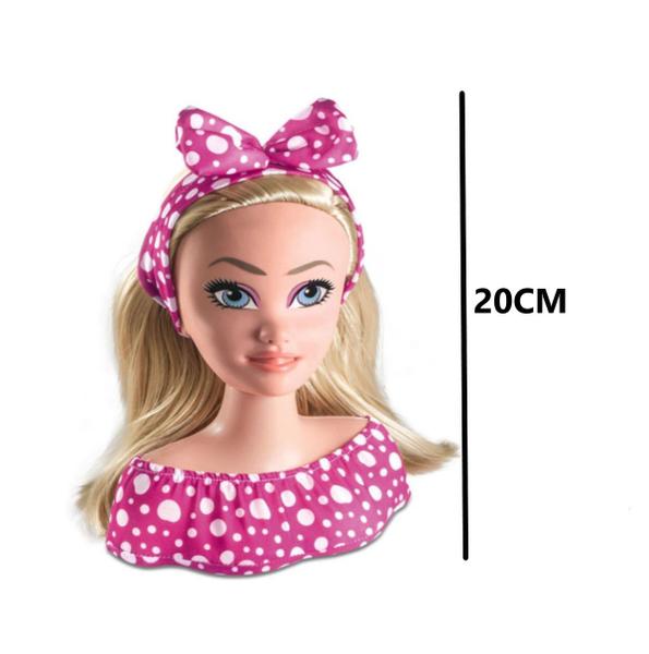 Boneca Busto Cinty Loira C/ Cabelo Para Pentear E Acessórios - Milk Brinquedo Imagem de Boneca Busto Cinty Loira C/ Cabelo Para Pentear E Acessórios
