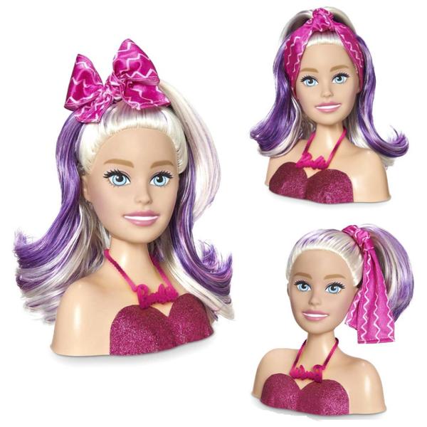 Imagem de Boneca Busto da Barbie Styling Faces Fashion Maquiagem Mattel