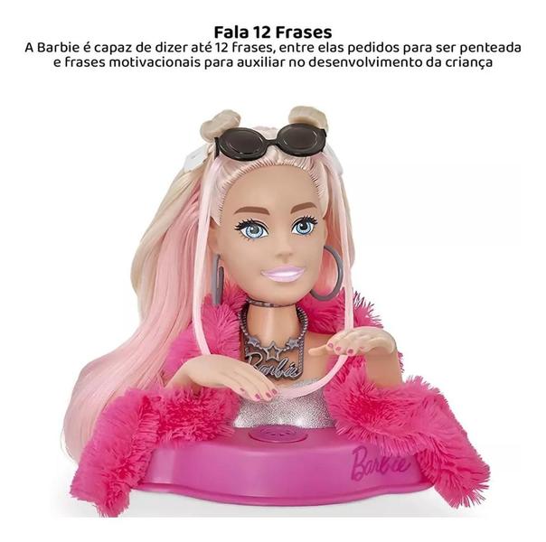 Imagem de Boneca Busto da Barbie Styling Head Extra que Fala com Acessórios Pupee