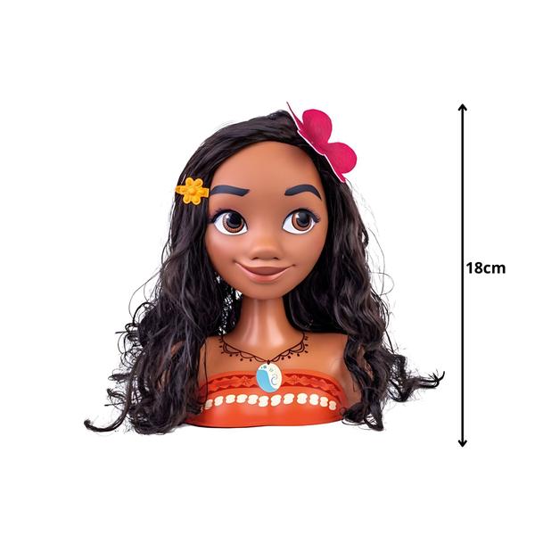 Imagem de Boneca Busto Moana C/ Acessórios Penteado 18cm Vinil Cotiplas