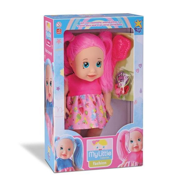 Imagem de Boneca Cabelo Colorido-Little Fashion c acessorios-Divertoys