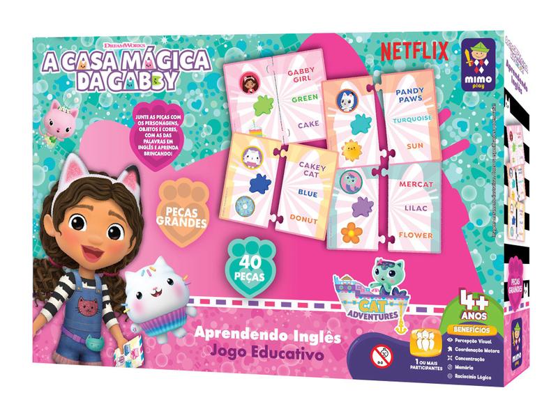 Imagem de Boneca Casa da Gabby + 2 Jogos Educativos - Aprendendo Inglês e Sistema Solar Gabby