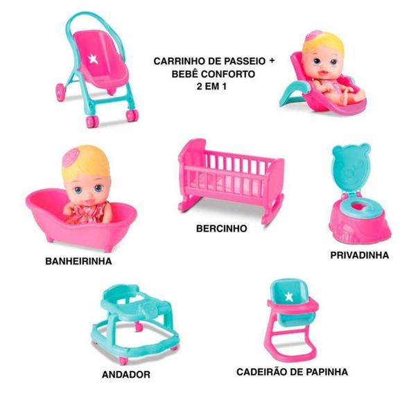 Imagem de Boneca Casinha Little Dolls Acessórios Brinquedos Bebê Divertoys Original