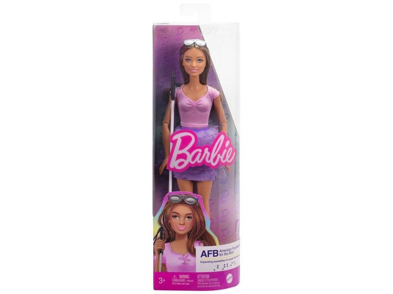 Imagem de Boneca Cega Barbie Fashionista com Bengala  - e Óculos de Sol Mattel