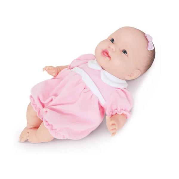 Imagem de Boneca Cheirinho de Bebe em Vinil 36cm com Vestidinho Rosa Cotiplas - 2080