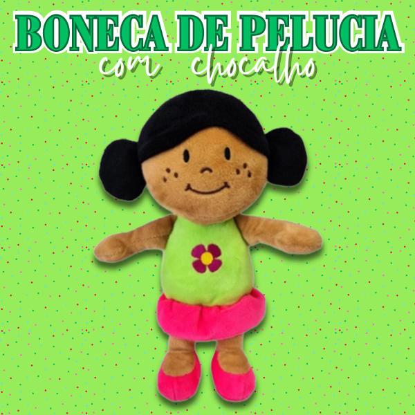 Imagem de Boneca Chocalho De Pelúcia Menina Infantil Meninas Coloridas Brinquedo Para Bebê Unik Toys