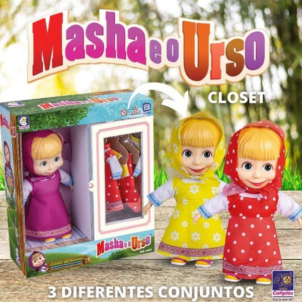 Imagem de Boneca Closet Da Masha C/ Roupinhas Brinquedo - Cotiplas