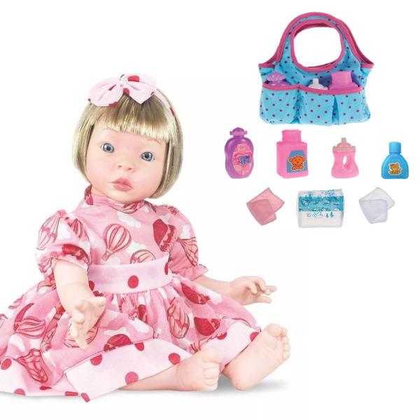 Imagem de Boneca Coleção Bebê Reborn Balbucia 1325 + Bolsa Maternidade