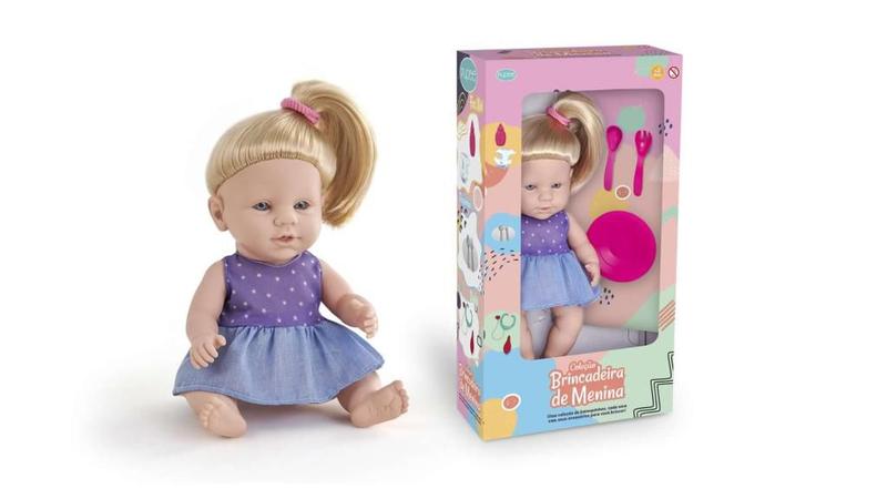 Imagem de Boneca Coleção Brincadeira De Menina Papinha Com Acessórios