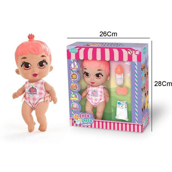 Imagem de Boneca Coleção Lecca Cupcake Com Mamadeira Mágica Chupeta E Fralda 1132 Pupee