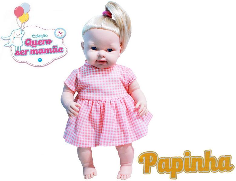 Imagem de Boneca Coleção Quero Ser Mamãe Papinha - Pupee Brinquedos