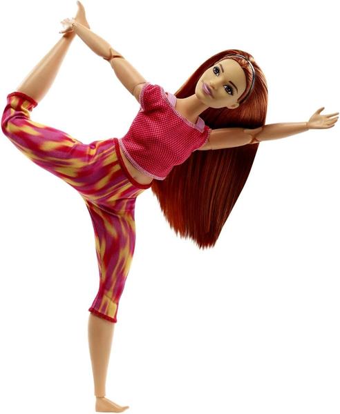 Imagem de Boneca Colecionável Barbie Menina Ruiva Curvy Plus Size Ioga YogaCompletamente Toda Articulada Para MexerColeção Made To MoveMattel