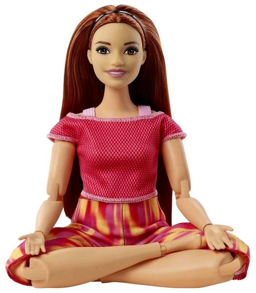 Imagem de Boneca Colecionável Barbie Menina Ruiva Curvy Plus Size Ioga YogaCompletamente Toda Articulada Para MexerColeção Made To MoveMattel