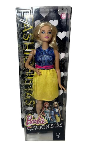 Imagem de Boneca Colecionável Menina Loira Barbie Fashionistas Plus Size Curvy - Doll Número 22 - Ano De Fabricação 2015 - Mattel Brinquedos