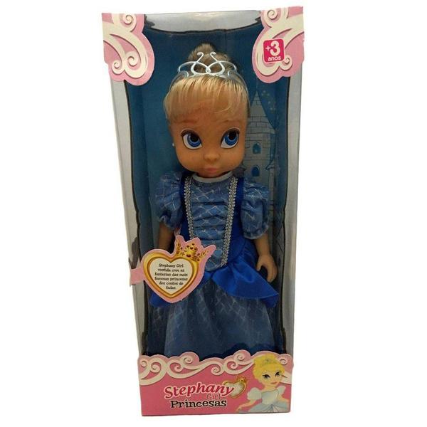 Imagem de Boneca Colecionável Menina Stephany Princesa Princesinha Loira Cinderela Girl Animator - Personagem Contos De Fadas Cinderella - Baby Brink Brinquedos