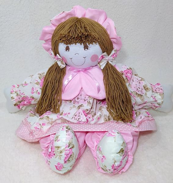 Boneca com chapéu 55cm vestido com estampas variadas, decoração nichos quartos de bebês - XÚ BABY Imagem de Boneca com chapéu 55cm vestido com estampas variadas, decoração nichos quartos de bebês