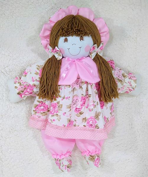 Boneca com chapéu 55cm vestido com estampas variadas, decoração nichos quartos de bebês - XÚ BABY Imagem de Boneca com chapéu 55cm vestido com estampas variadas, decoração nichos quartos de bebês