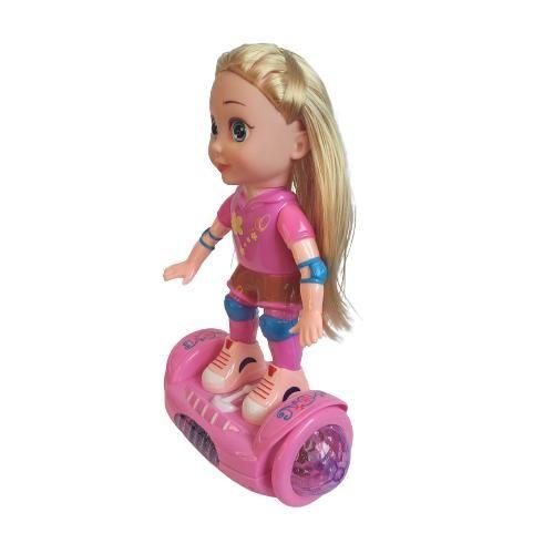 Imagem de Boneca com Luzes Brincadeira Brilhante no Hoverboard