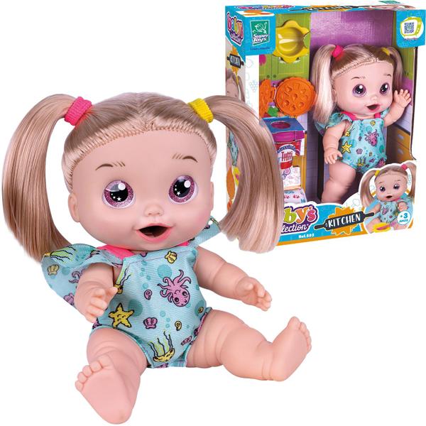 Imagem de Boneca Com Massinha De Modelar Bebê Coleção Baby's Kitchen Divertida Em Vinil Macio - Super Toys