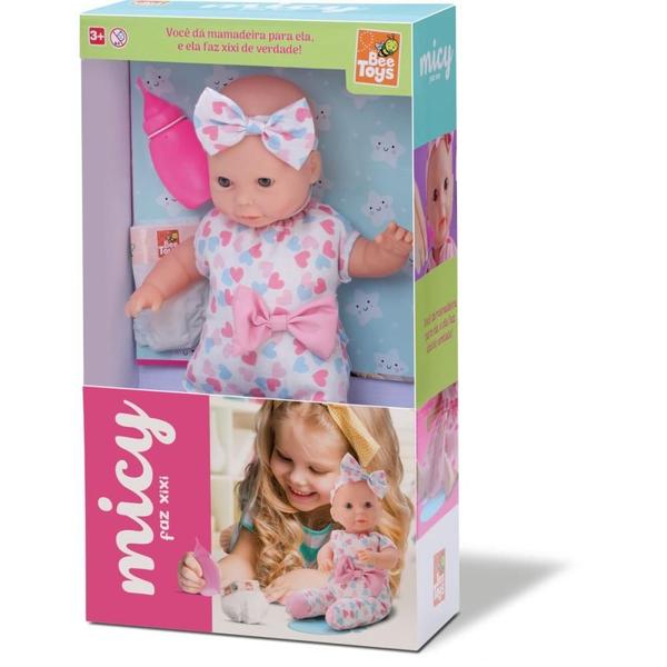 Boneca com Mecanismo MICY FAZ Xixi C/ACESSORIOS - Baby BRINK Imagem de Boneca com Mecanismo MICY FAZ Xixi C/ACESSORIOS