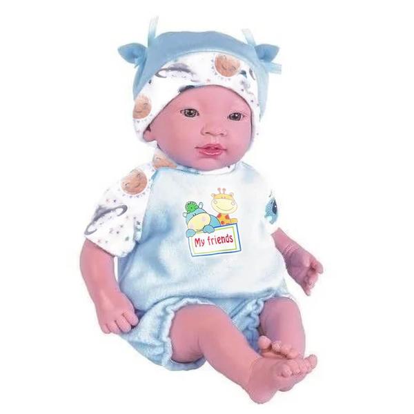 Boneca com touquinha dolls collection reborn azul 44cm super toys Imagem de Boneca com touquinha dolls collection reborn azul 44cm super toys