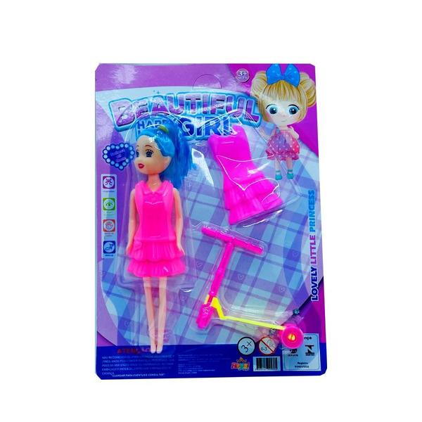 Imagem de Boneca com Vestido e Patinete