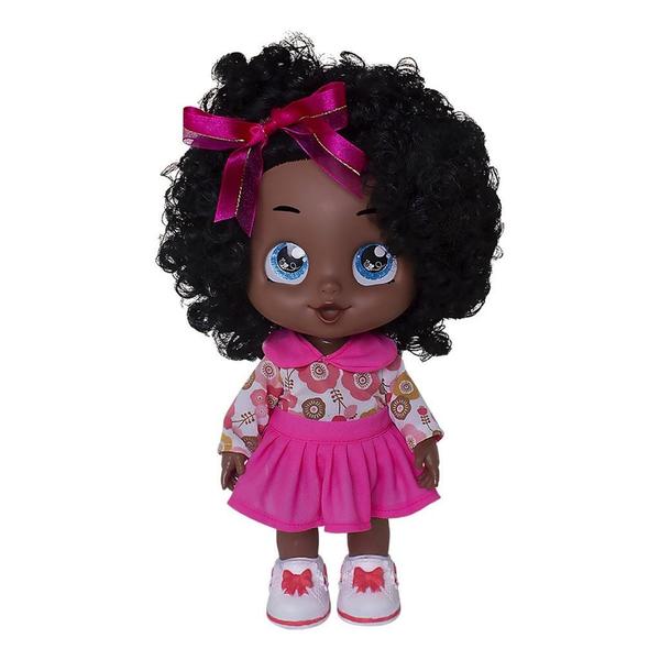 Imagem de Boneca Criança Menina My Best Pintura Negra Cabelo Cacheado - Bee Toys