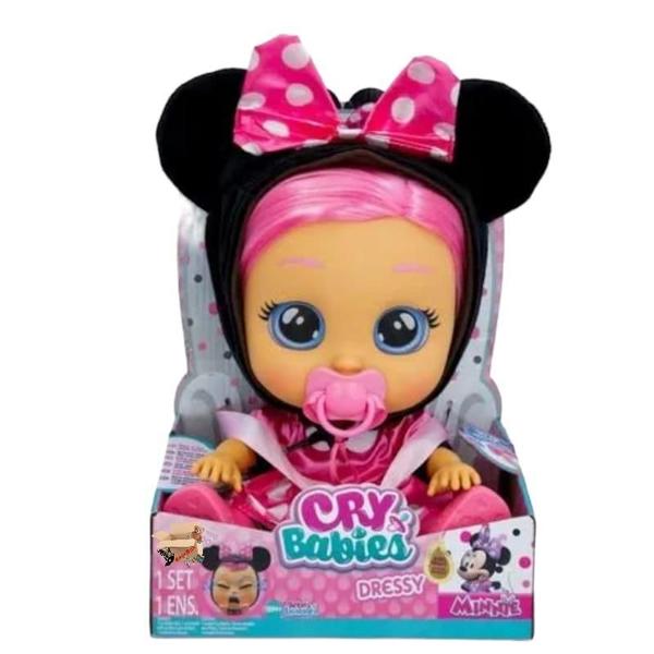 Imagem de Boneca Cry Babies Dressy Minnie Chora Lágrimas De Verdade