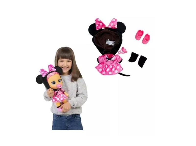 Imagem de Boneca Cry Babies Dressy Minnie Com Som E Chora Multikids