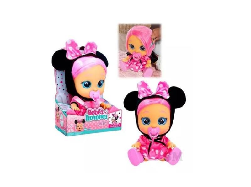 Imagem de Boneca Cry Babies Dressy Minnie Com Som E Chora Multikids