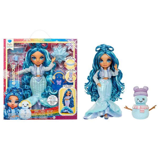 Imagem de Boneca de moda Rainbow High Winter Wonderland Skyler Blue 28cm