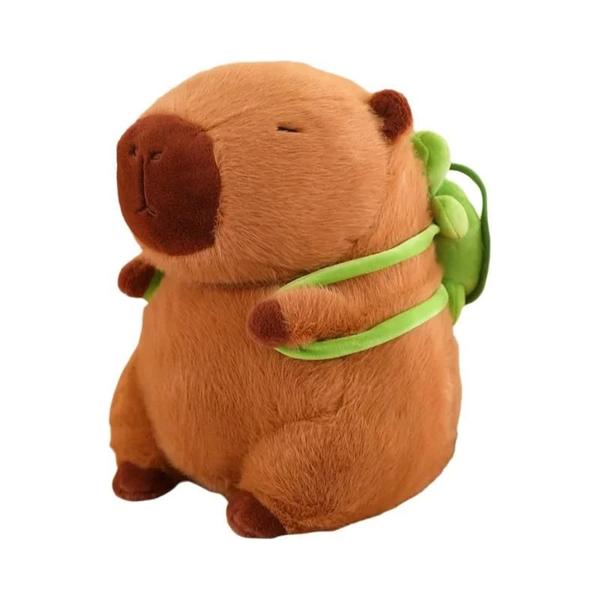 Imagem de Boneca de Pelúcia Capivara com Chapéu de Morango - Brinquedo Infantil