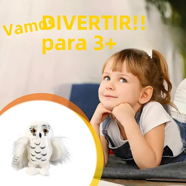 Imagem de Boneca de Pelúcia Coruja Nevada 20cm - Brinquedo Infantil para Quarto