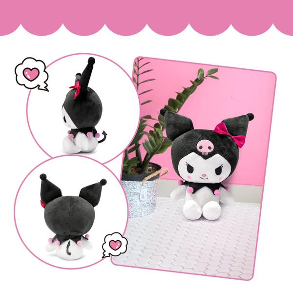 Imagem de Boneca de pelúcia Maikerry Kawaii Anime 25 cm com travesseiro Black Kuro