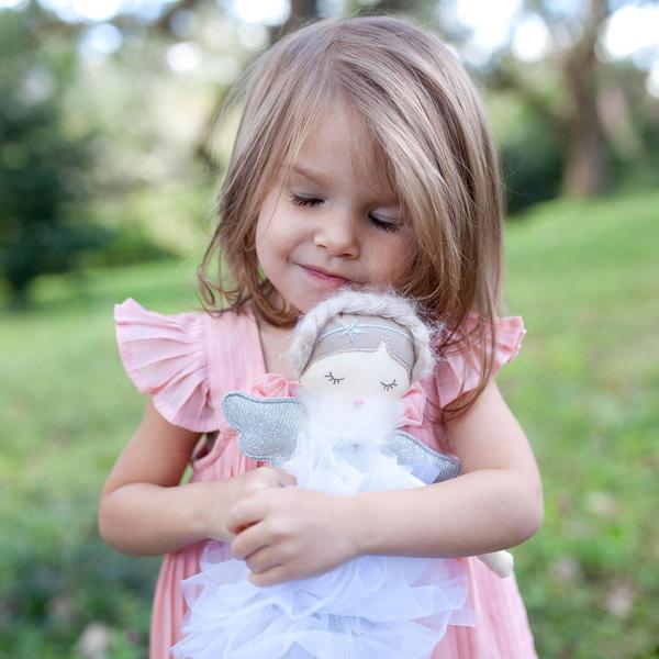 Imagem de Boneca de pelúcia Mon Ami Angel de pelúcia prateada de 15 cm para meninas