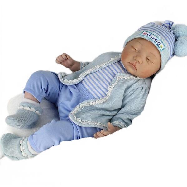 Boneca de simulação Wokex Jiajia Azul Claro 55cm Imagem de Boneca de simulação Wokex Jiajia Azul Claro 55cm