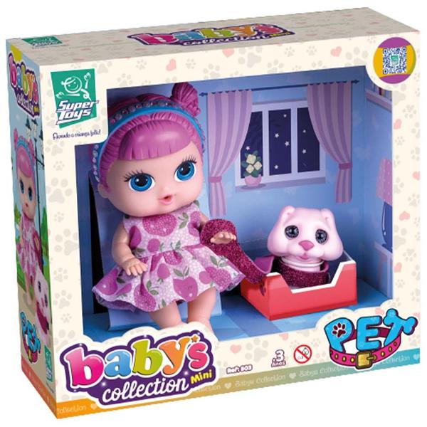 Boneca de Vinil - 18 cm - Babys Collection Mini - Pet - Super Toys Imagem de Boneca de Vinil - 18 cm - Babys Collection Mini - Pet - Super Toys