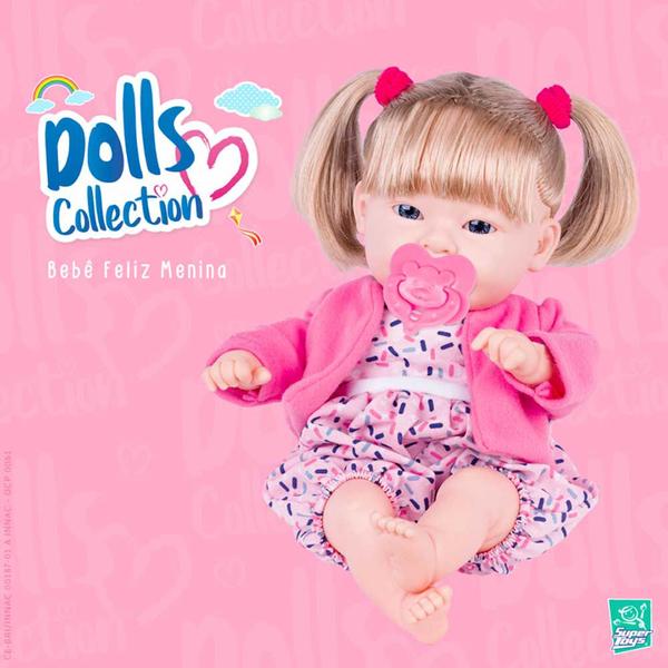 Imagem de Boneca de Vinil - Dolls Collection - Bebê Feliz com Cabelo - Super Toys