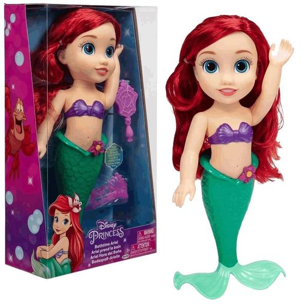 Imagem de Boneca Disney Princesa Ariel Pequena Sereia Hora Do Banho