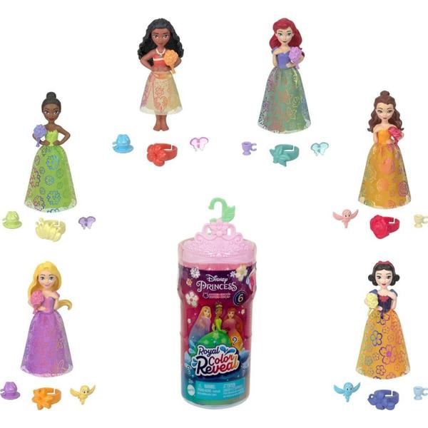 Imagem de Boneca Disney Princesa Mini Color Reveal 3 Caixa com 4 Unidades