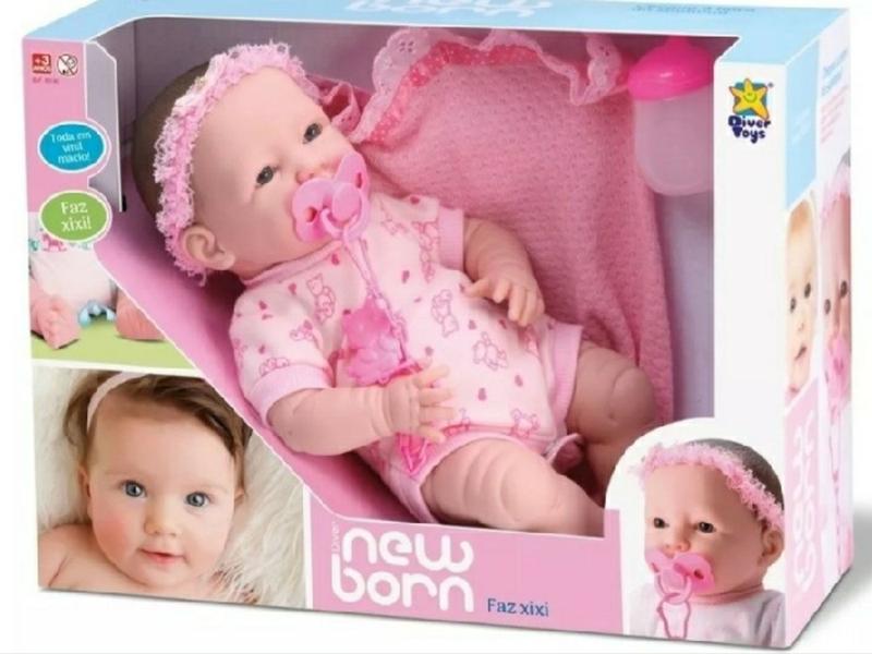 Imagem de Boneca Diver New Born Faz Xixi com Acessórios Recem Nascida Divertoys (8046)