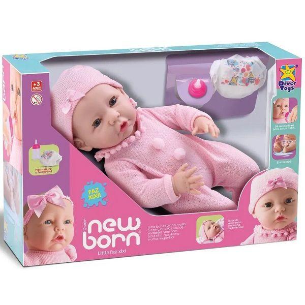 Imagem de Boneca Diver NEW BORN Little FAZ Xixi Macacao Divertoys 8211