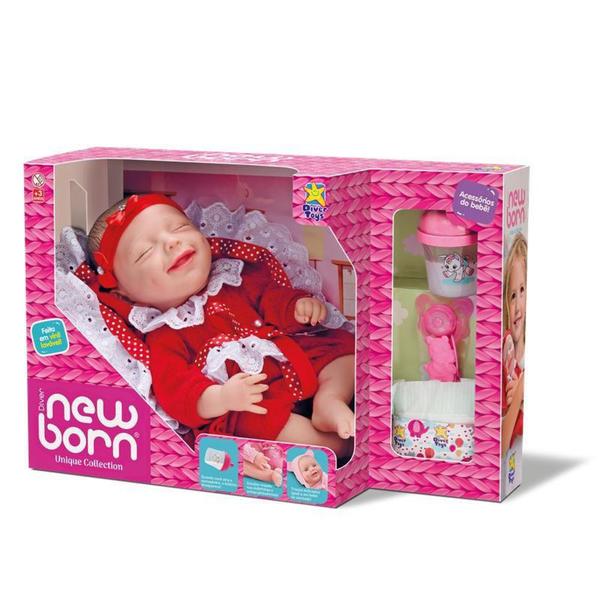 Imagem de Boneca diver new born unique collection macacao vermelho - Divertoys