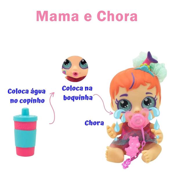 Imagem de Boneca Diver Surprise Baby Mama e Chora e Chupeta Com Luz