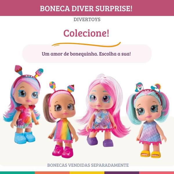 Imagem de Boneca Diver Surprise Cabelo Moreno Com Acessórios Divertoys